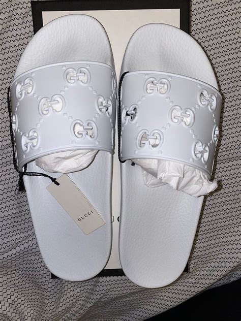 white gucci slides women's|Gucci slides women size 36.